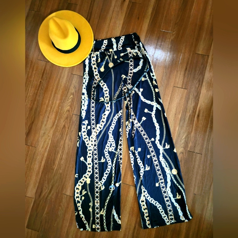 Chain link print pants